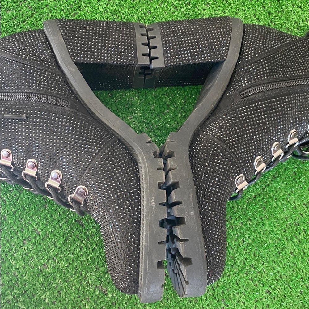 Jessica Simpson Women’s Deliah Rhinestone Booties –Black Size 7M (EU 37.5) H-10 - Picture 6 of 12